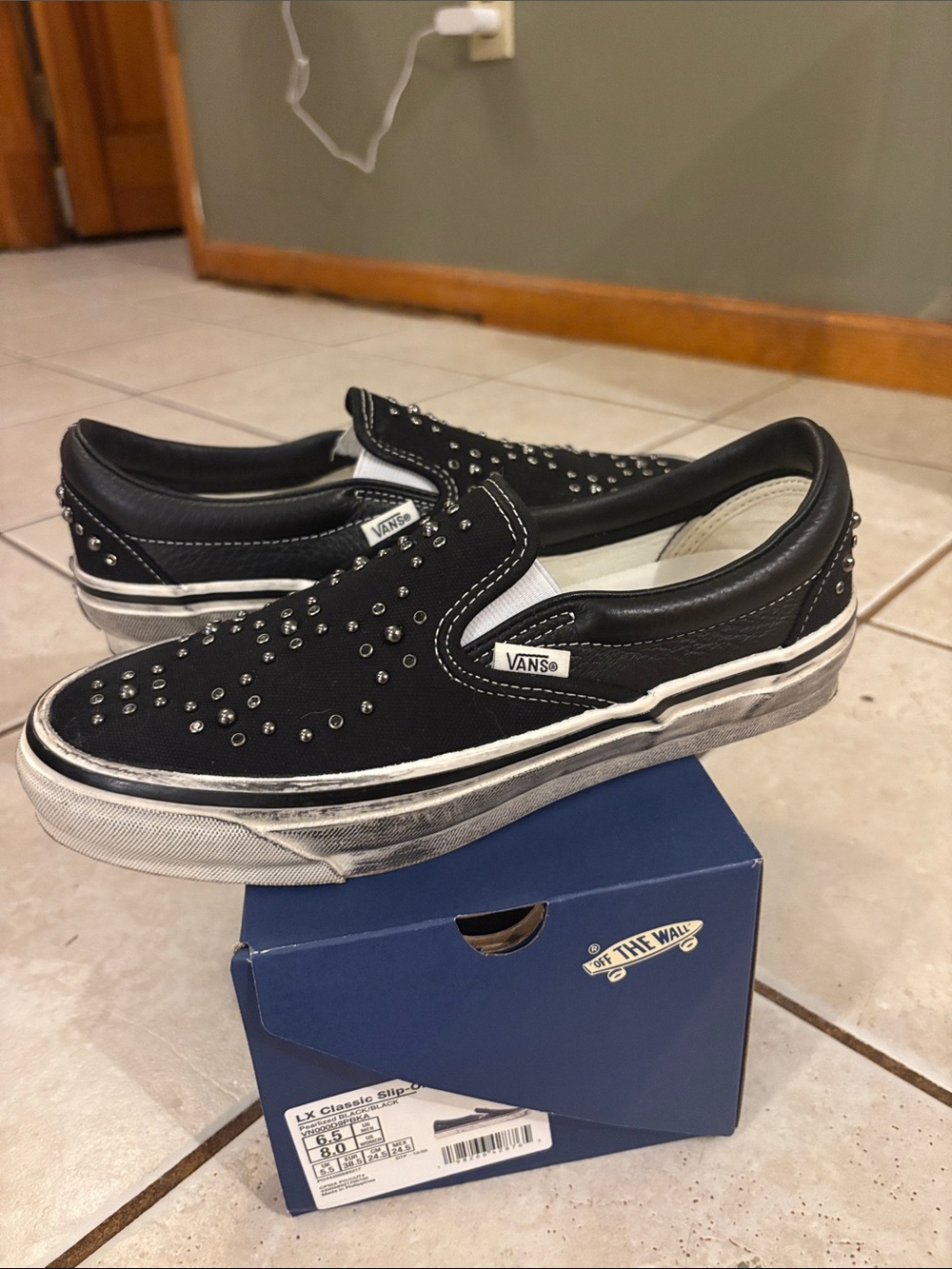 Vans Black Studded Slip-On Shoes